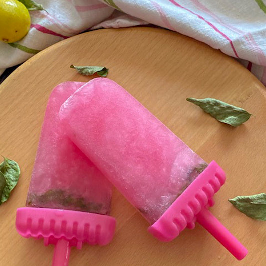 Rose Mojito Popsicle made with Gulabs Rose Syrup 