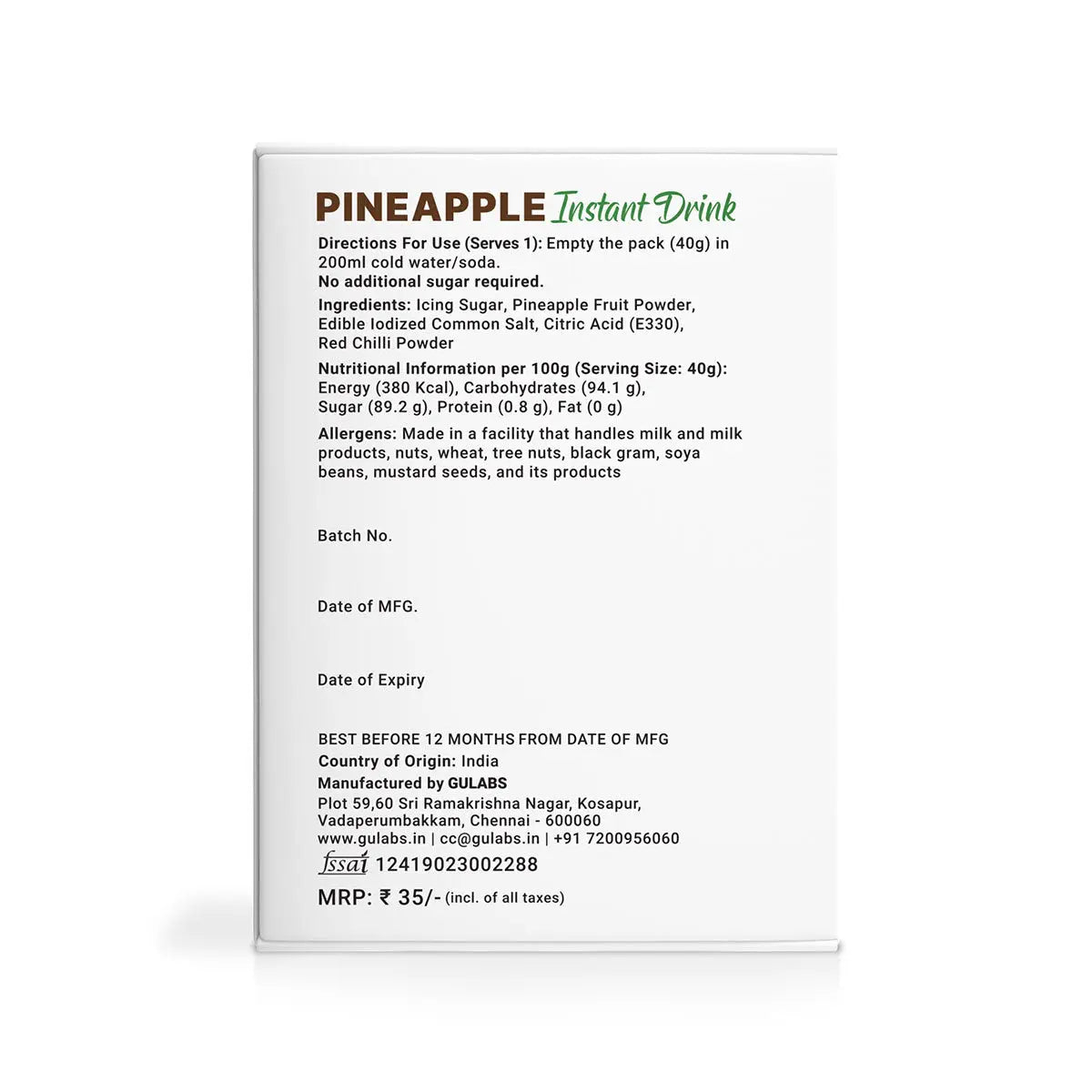 Pineapple Instant Drink 40g