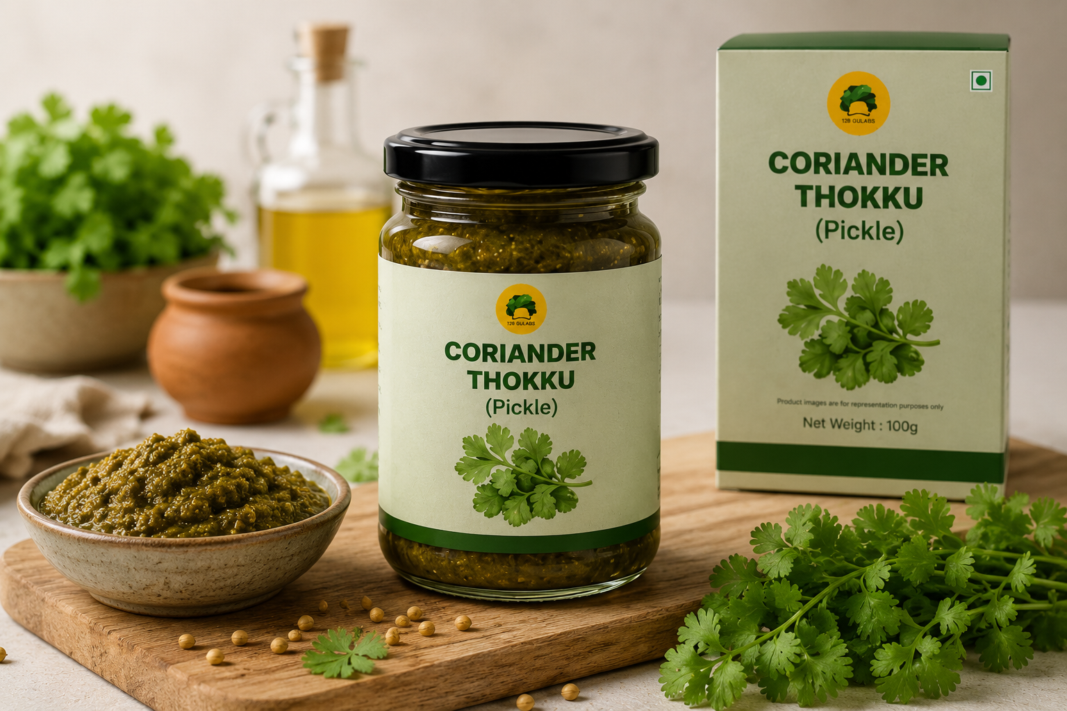 Coriander thokku (Pickle) (100 grams) GULABS