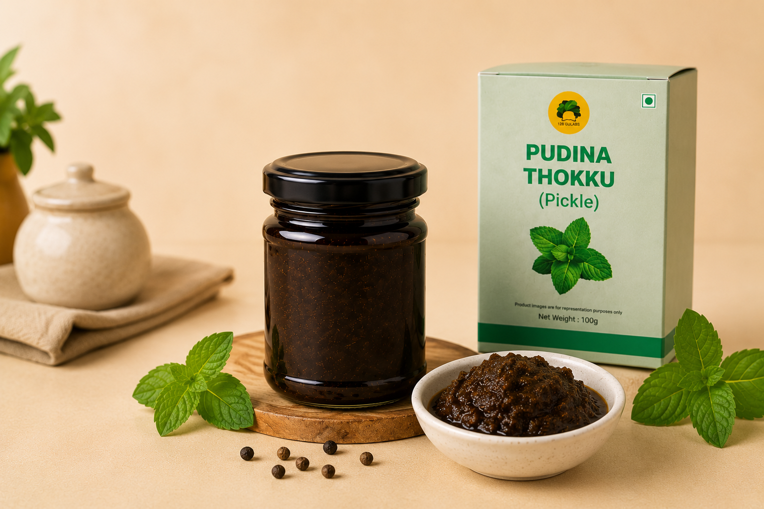 Pudina thokku (pickle) (100 grams) GULABS