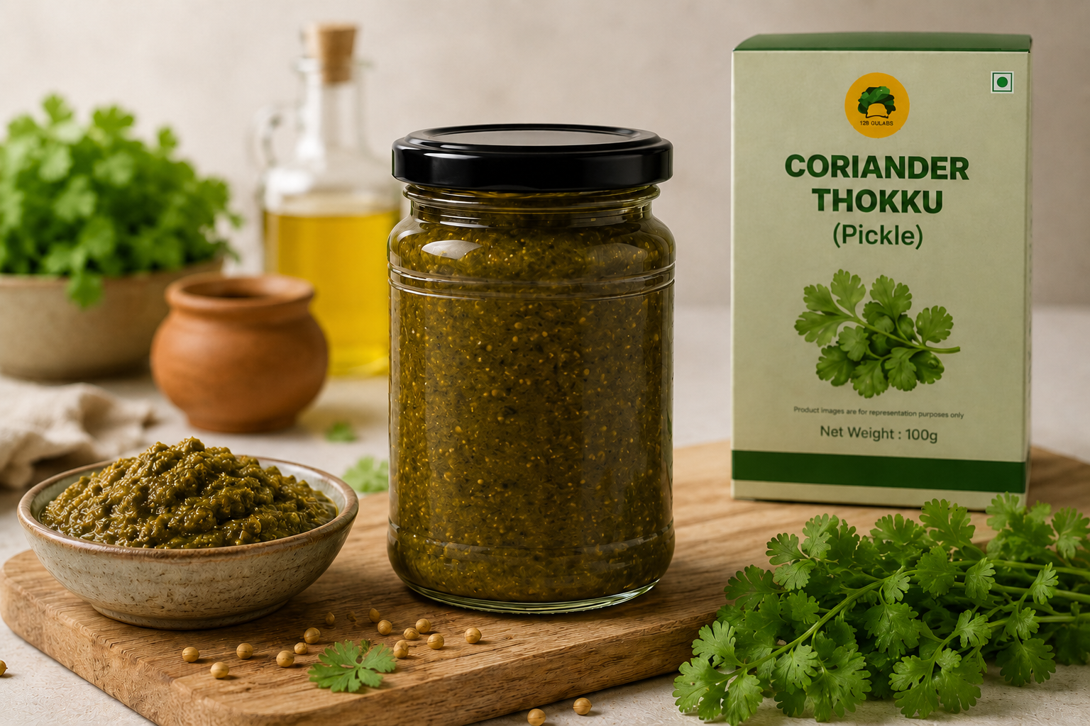 Coriander thokku (Pickle) (100 grams) GULABS