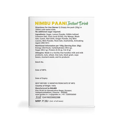 Nimbu Paani Instant Drink 20g