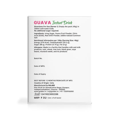 Gulab's Guava Instant Drink.